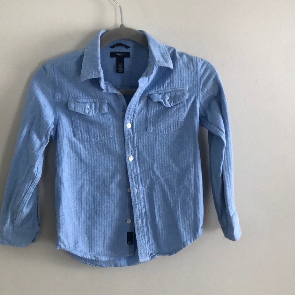 Gap Kids 8-9 years old blue cotton dress shirt